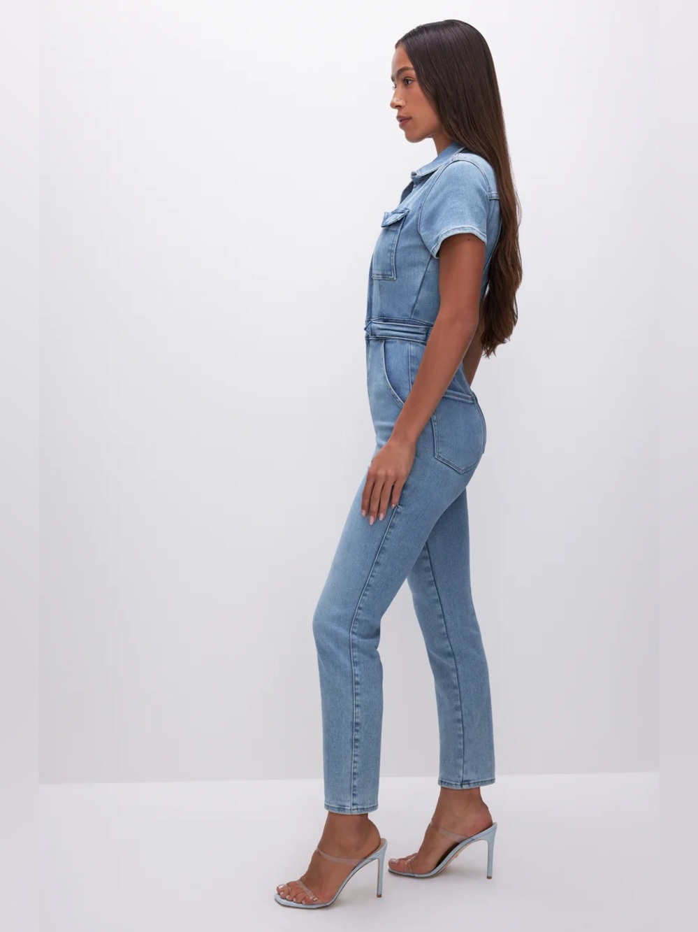 Good American Fit For Success Jumpsuit in Blue 274. - Picture 5 of 16